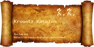 Krosetz Katalin névjegykártya